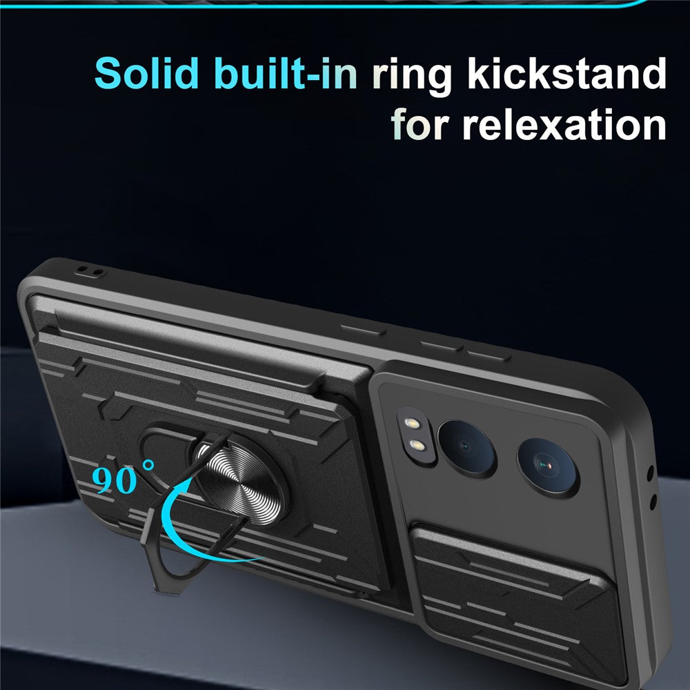 For OnePlus Nord CE4 Lite 5G Case PC + TPU Kickstand Phone Back Cover with Camera Slider