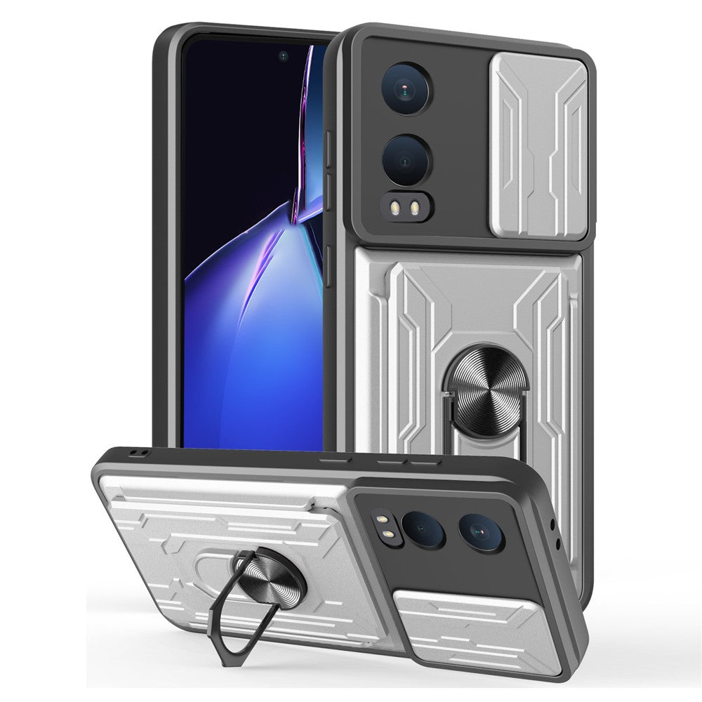 For OnePlus Nord CE4 Lite 5G Case PC + TPU Kickstand Phone Back Cover with Camera Slider