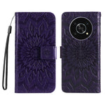 Til Honor X30 5G / Honor Magic4 Lite 5G / Honor X9 4G Læderpung Etui Solsikke Præget Telefoncover