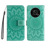 Til Honor X30 5G / Honor Magic4 Lite 5G / Honor X9 4G Læderpung Etui Solsikke Præget Telefoncover