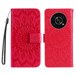 Til Honor X30 5G / Honor Magic4 Lite 5G / Honor X9 4G Læderpung Etui Solsikke Præget Telefoncover