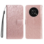 Til Honor X30 5G / Honor Magic4 Lite 5G / Honor X9 4G Læderpung Etui Solsikke Præget Telefoncover