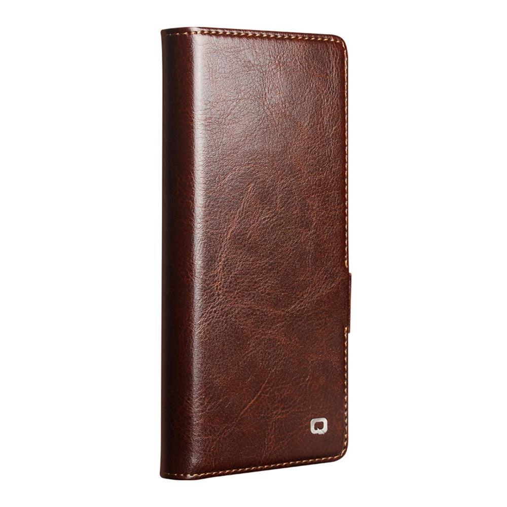 QIALINO til Samsung Galaxy Z Fold7 5G etui med kortholder ægte okselæder stativ telefoncover