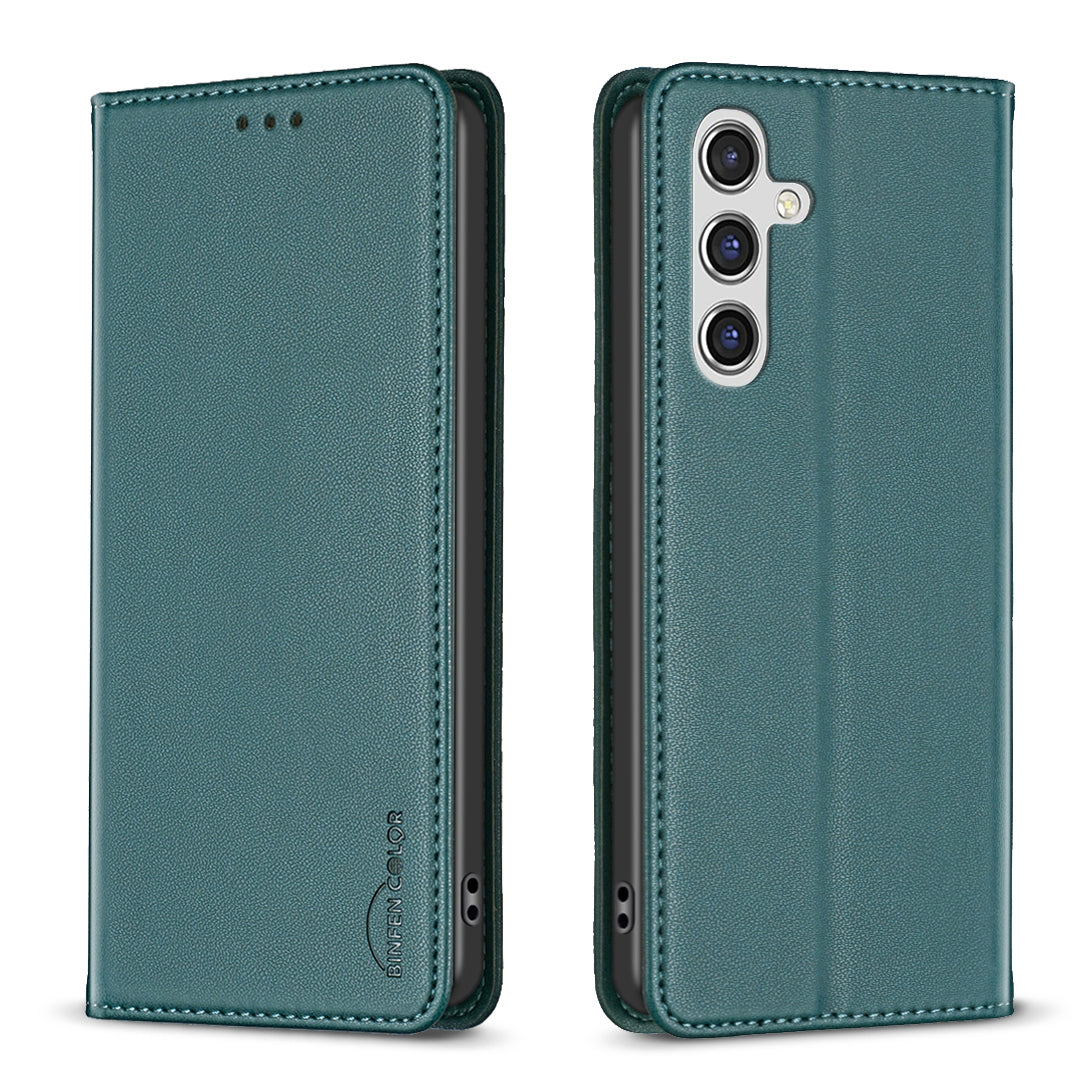 BINFEN COLOR For Samsung Galaxy S25 FE Leather Case  BF18 Phone Stand Cover with Card Slots