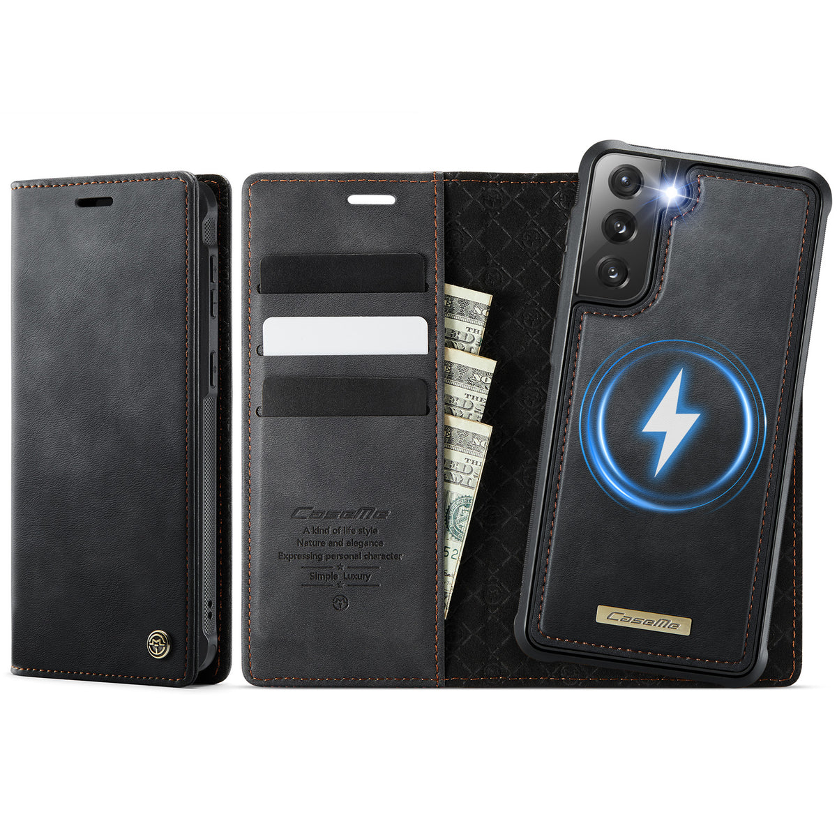 CASEME For Samsung Galaxy S21+ 5G Case  C49  Magnetic Case RFID Blocking Detachable Wallet Leather Phone Cover