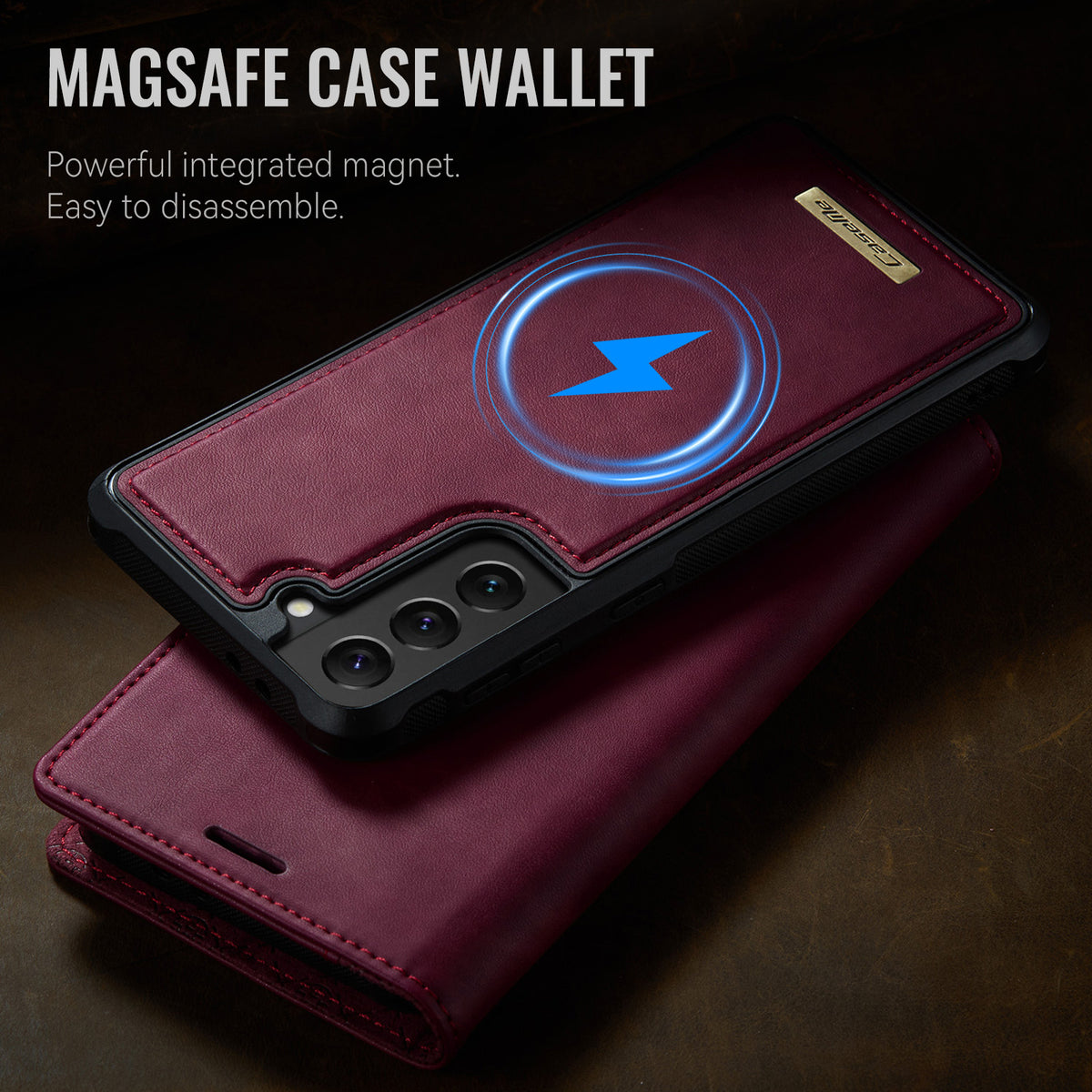 CASEME For Samsung Galaxy S22+ 5G Case  C49 Magnetic Case RFID Blocking Detachable Wallet Leather Phone Cover