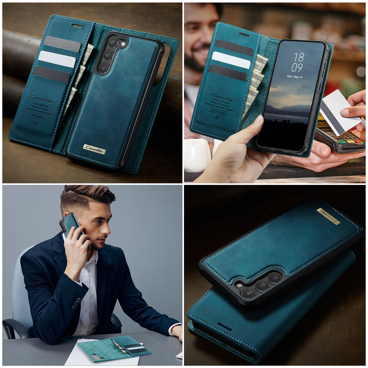CASEME For Samsung Galaxy S23 Case  C49 Magnetic Case RFID Blocking Detachable Wallet Leather Phone Cover