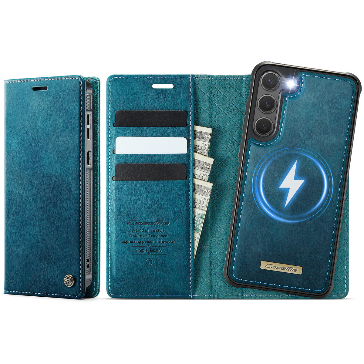 CASEME For Samsung Galaxy S23 Case  C49 Magnetic Case RFID Blocking Detachable Wallet Leather Phone Cover