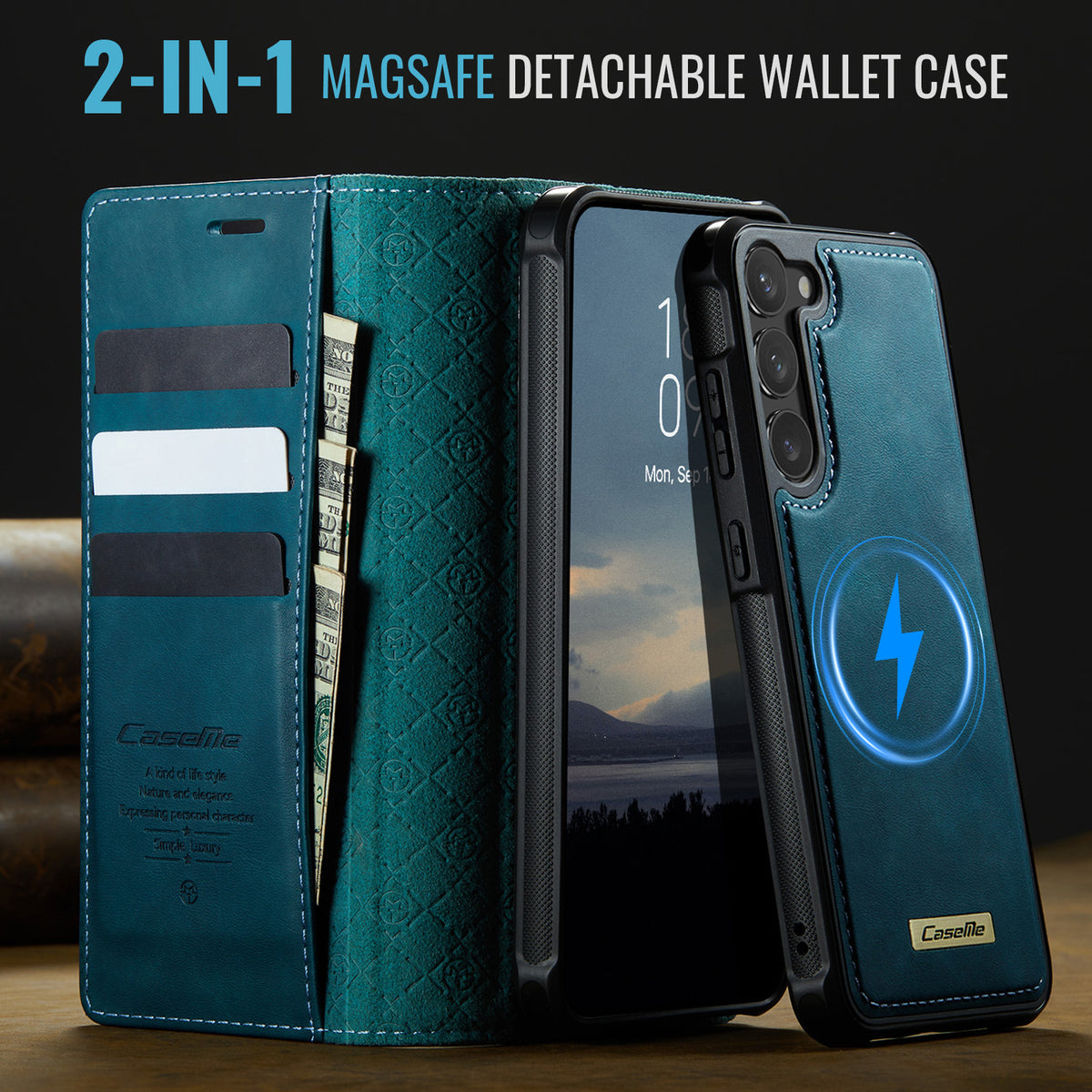 CASEME For Samsung Galaxy S23 Case  C49 Magnetic Case RFID Blocking Detachable Wallet Leather Phone Cover