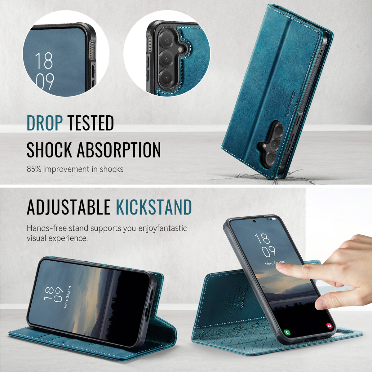 CASEME For Samsung Galaxy S23 Case  C49 Magnetic Case RFID Blocking Detachable Wallet Leather Phone Cover