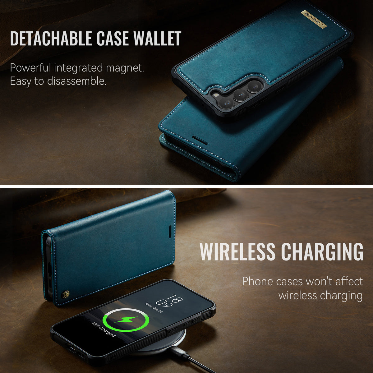 CASEME For Samsung Galaxy S23 Case  C49 Magnetic Case RFID Blocking Detachable Wallet Leather Phone Cover