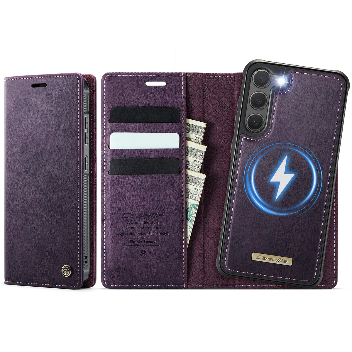 CASEME For Samsung Galaxy S23+ Case  C49 Magnetic Case RFID Blocking Detachable Wallet Leather Phone Cover