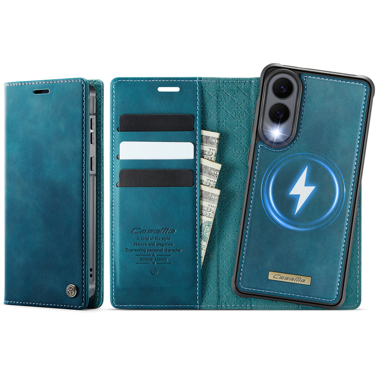 CASEME Til Samsung Galaxy S25 Edge Cover C49 Magnetisk Cover RFID Blokerende Aftagelig Pung Læder Telefon Cover