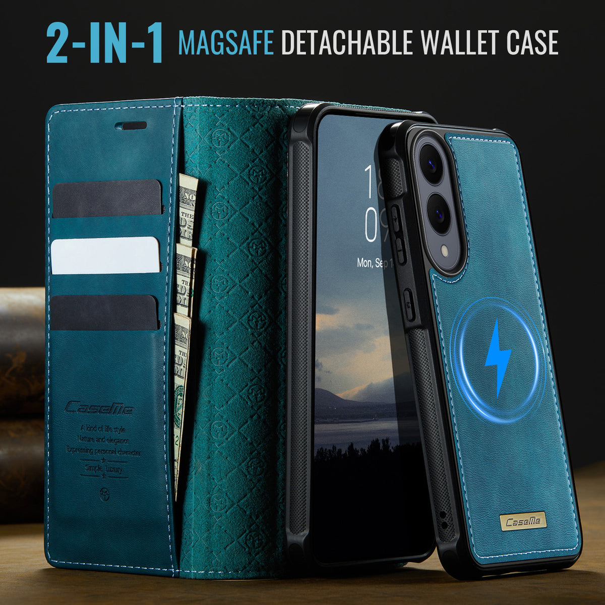 CASEME Til Samsung Galaxy S25 Edge Cover C49 Magnetisk Cover RFID Blokerende Aftagelig Pung Læder Telefon Cover
