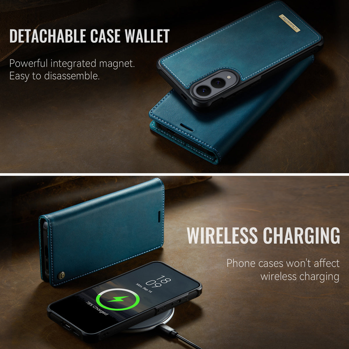 CASEME Til Samsung Galaxy S25 Edge Cover C49 Magnetisk Cover RFID Blokerende Aftagelig Pung Læder Telefon Cover