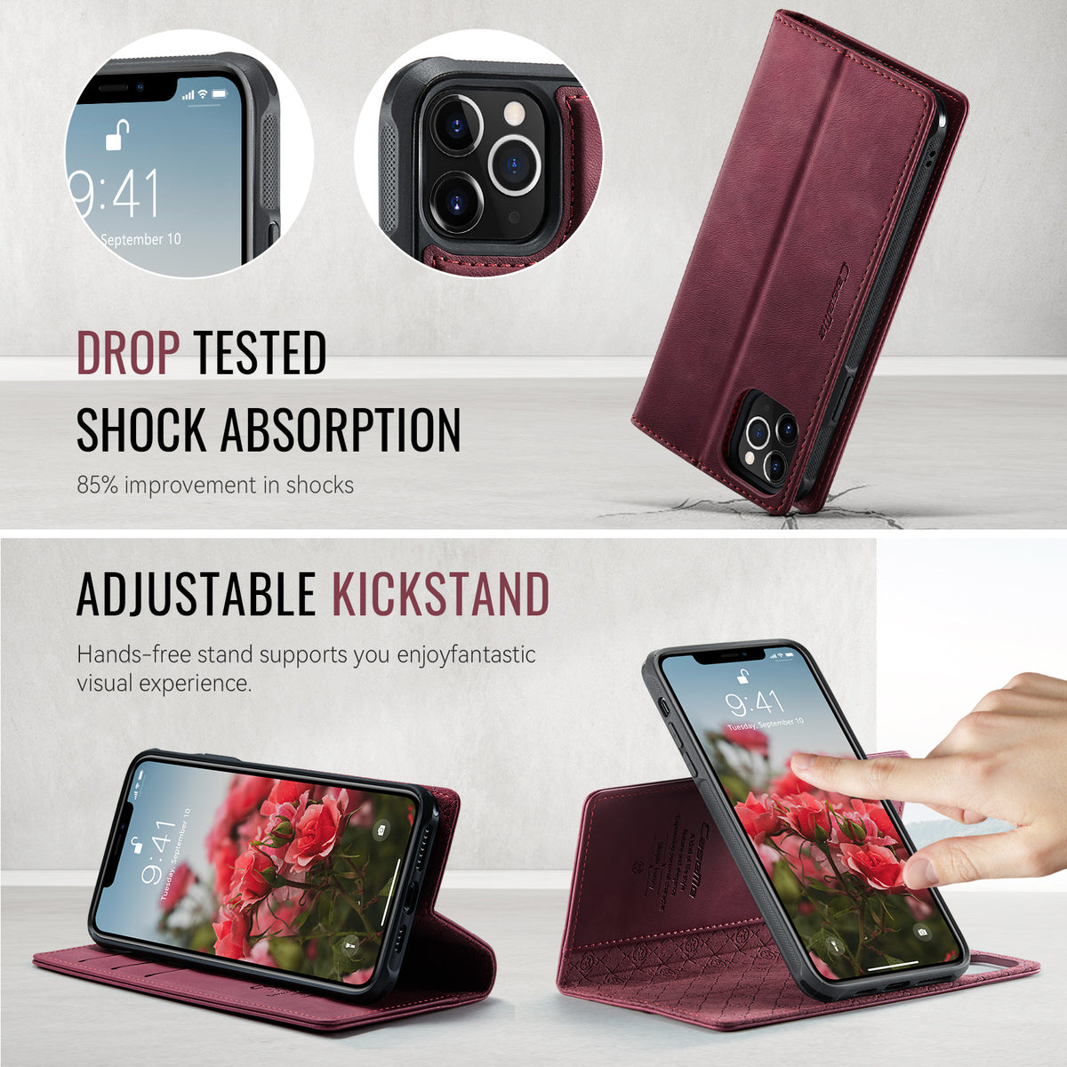 CASEME For iPhone 11 Pro Max Case  C49  Compatible with MagSafe RFID Blocking Detachable Wallet Leather Phone Cover