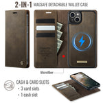 CASEME For iPhone 14 Case  C49  Compatible with MagSafe RFID Blocking Detachable Wallet Leather Phone Cover