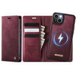 CASEME For iPhone 14 Case  C49  Compatible with MagSafe RFID Blocking Detachable Wallet Leather Phone Cover