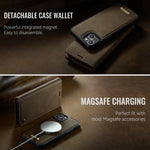 CASEME Til iPhone 13 6,1 tommer Cover C49 Kompatibel med MagSafe RFID Blokerende Aftagelig Pung Læder Telefoncover