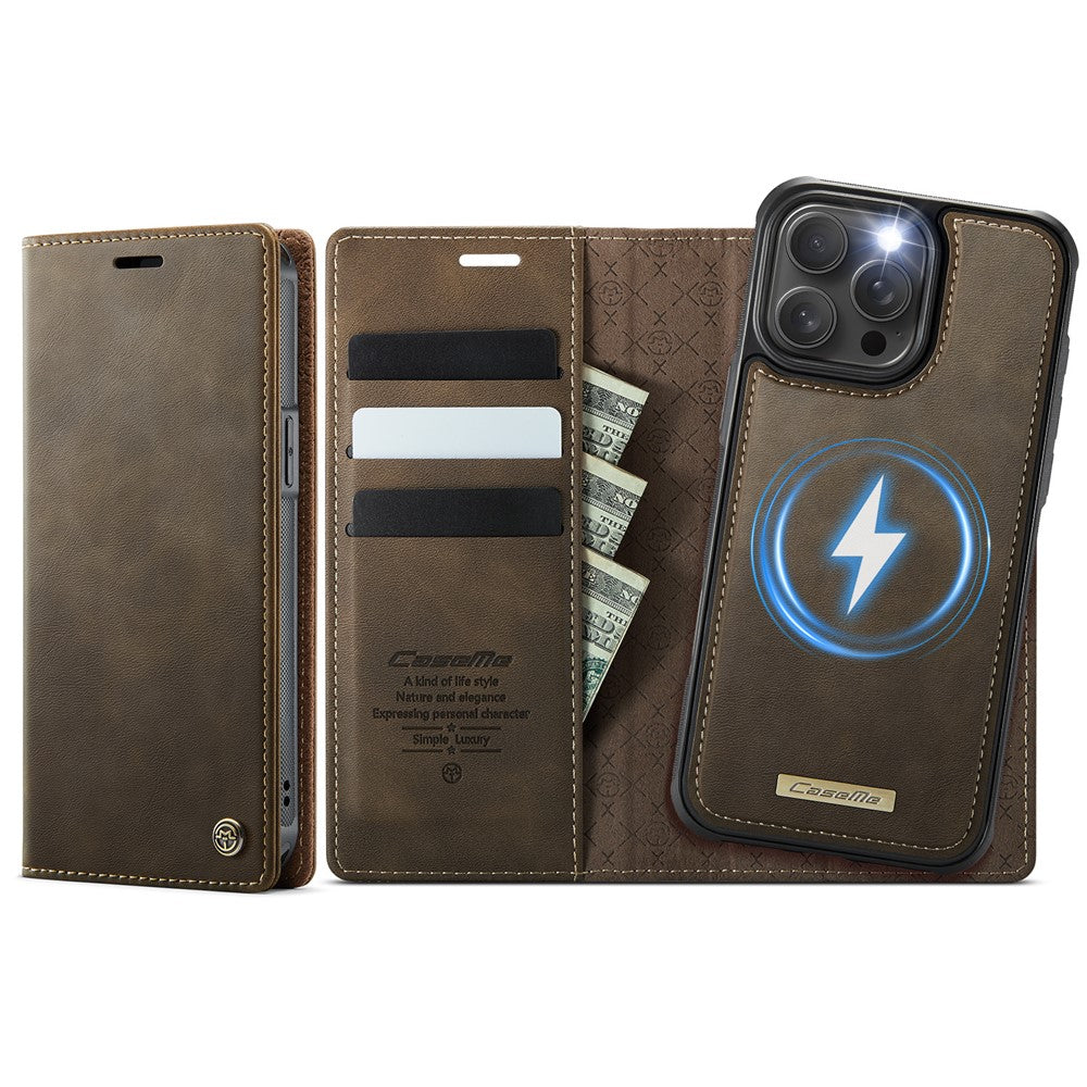 CASEME For iPhone 14 Pro Case  C49  Compatible with MagSafe RFID Blocking Detachable Wallet Leather Phone Cover