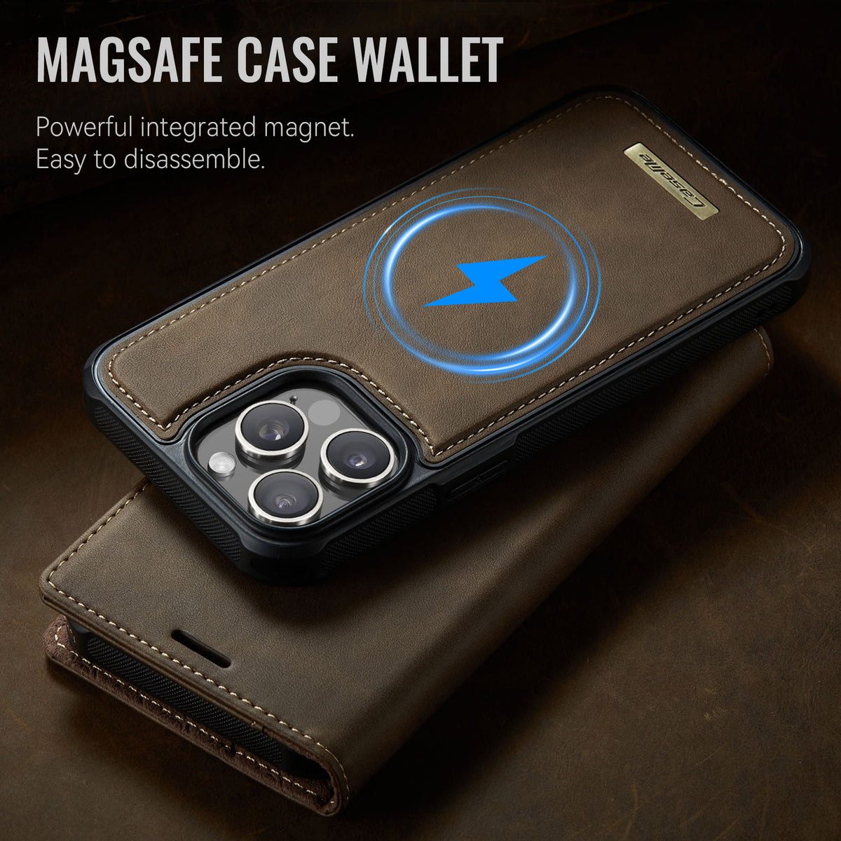 CASEME For iPhone 14 Pro Case  C49  Compatible with MagSafe RFID Blocking Detachable Wallet Leather Phone Cover