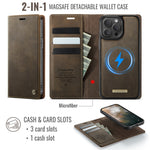 CASEME For iPhone 14 Pro Case  C49  Compatible with MagSafe RFID Blocking Detachable Wallet Leather Phone Cover