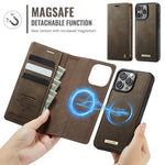 CASEME For iPhone 14 Pro Case  C49  Compatible with MagSafe RFID Blocking Detachable Wallet Leather Phone Cover