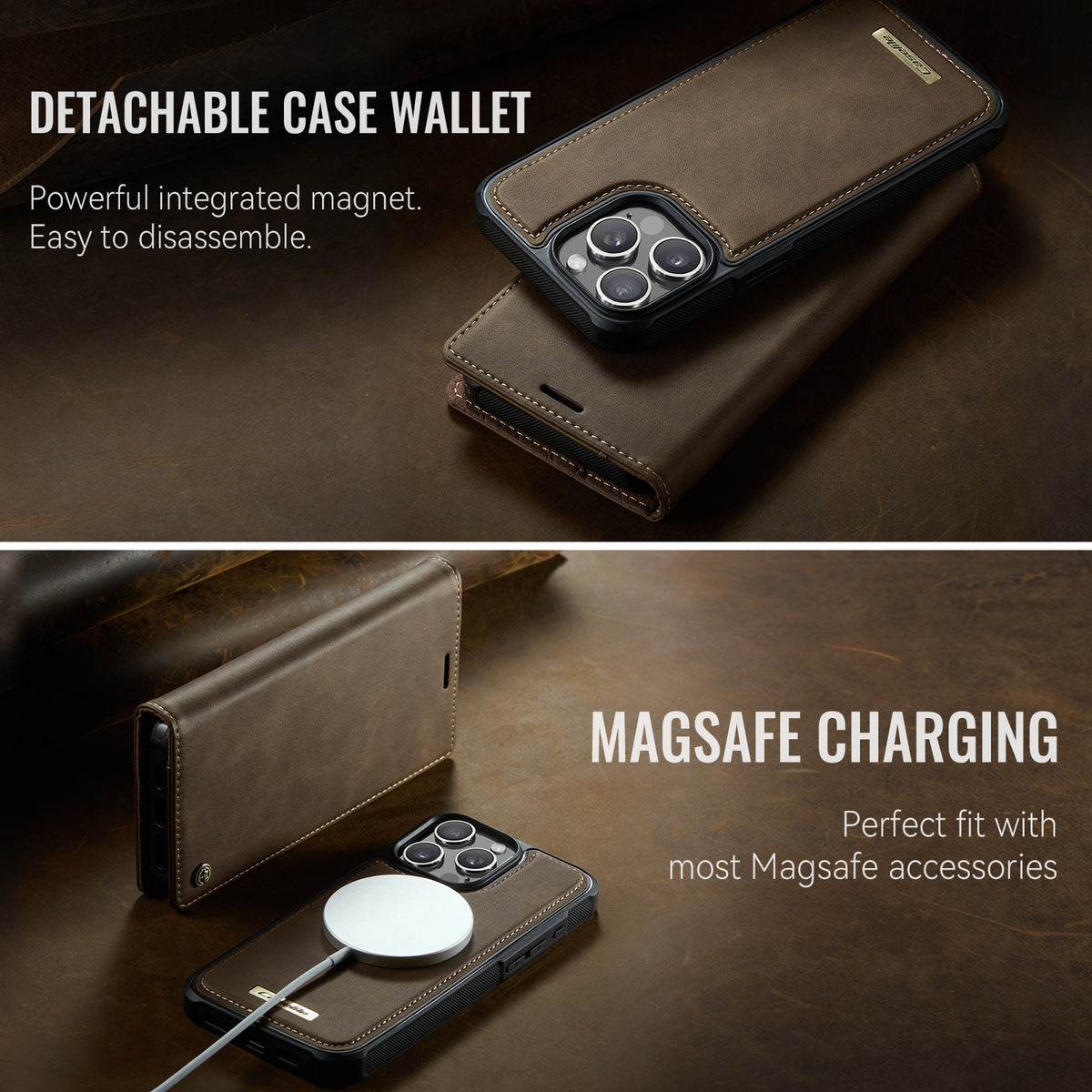 CASEME For iPhone 14 Pro Case  C49  Compatible with MagSafe RFID Blocking Detachable Wallet Leather Phone Cover