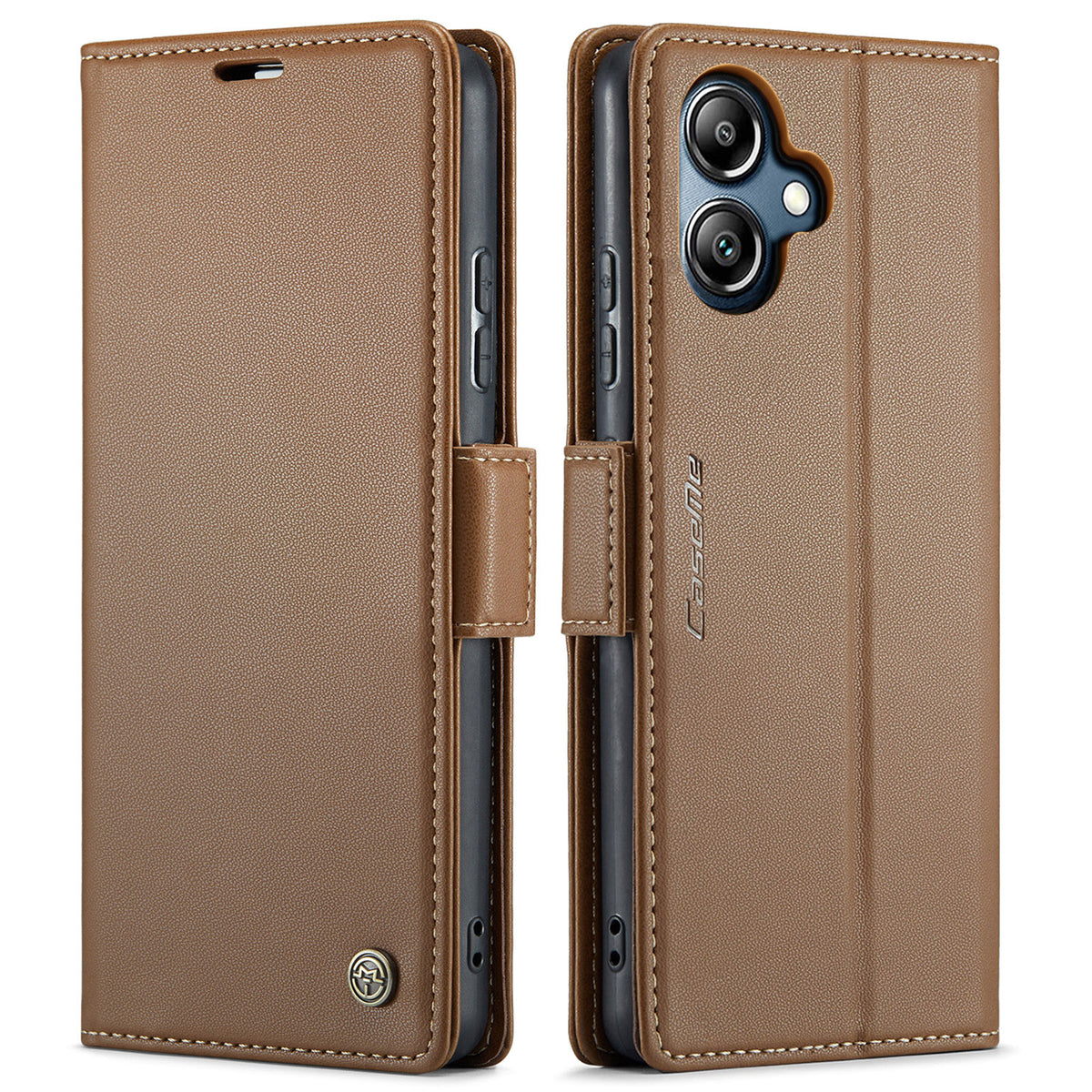 CASEME-cover til Samsung Galaxy A08 5G / A08 4G / A07 4G / A07s 4G / A06 4G / A06 5G, serie 023, RFID-blokerende læder-pungfodral med stativ