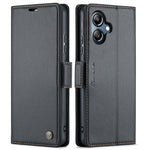 CASEME-cover til Samsung Galaxy A08 5G / A08 4G / A07 4G / A07s 4G / A06 4G / A06 5G, serie 023, RFID-blokerende læder-pungfodral med stativ