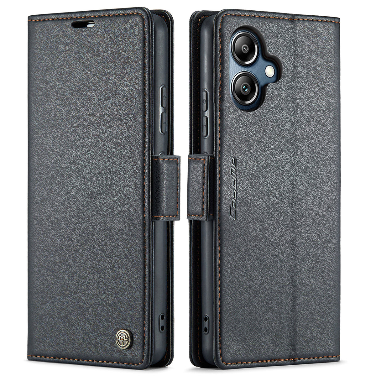 CASEME-cover til Samsung Galaxy A08 5G / A08 4G / A07 4G / A07s 4G / A06 4G / A06 5G, serie 023, RFID-blokerende læder-pungfodral med stativ