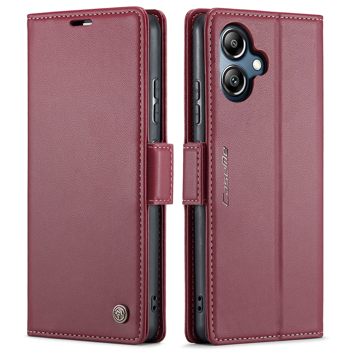 CASEME-cover til Samsung Galaxy A08 5G / A08 4G / A07 4G / A07s 4G / A06 4G / A06 5G, serie 023, RFID-blokerende læder-pungfodral med stativ