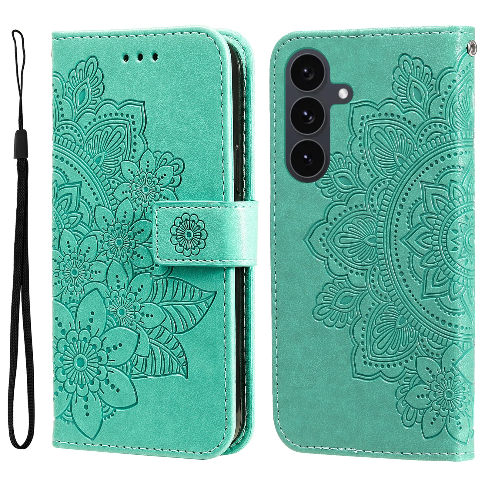 For Samsung Galaxy S25 FE Case Floral Pattern PU Leather Wallet Stand Phone Cover
