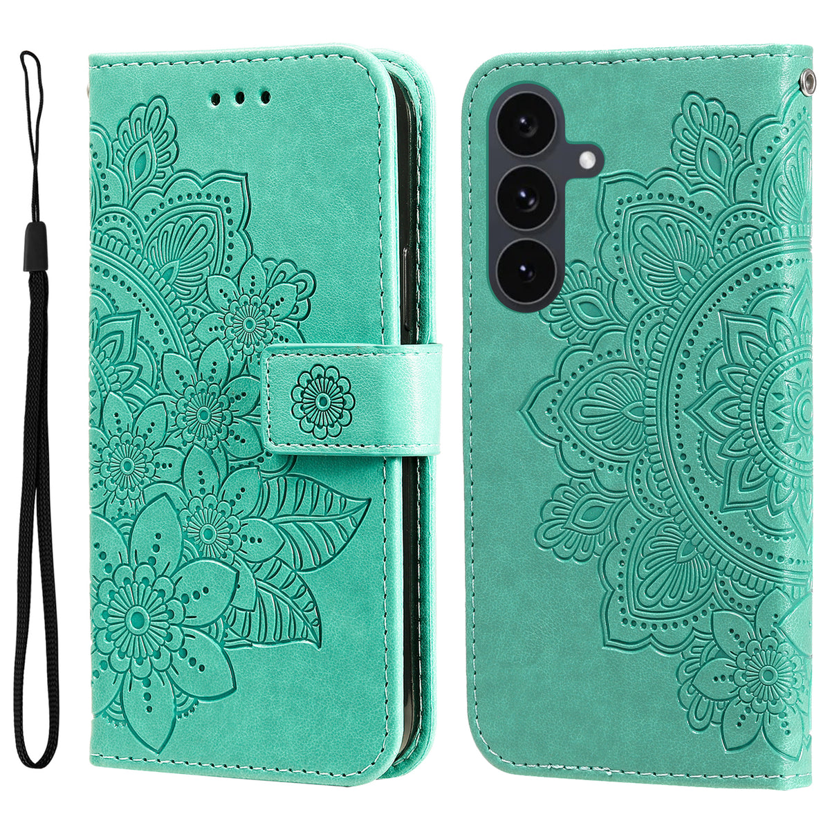 For Samsung Galaxy S25 FE Case Floral Pattern PU Leather Wallet Stand Phone Cover