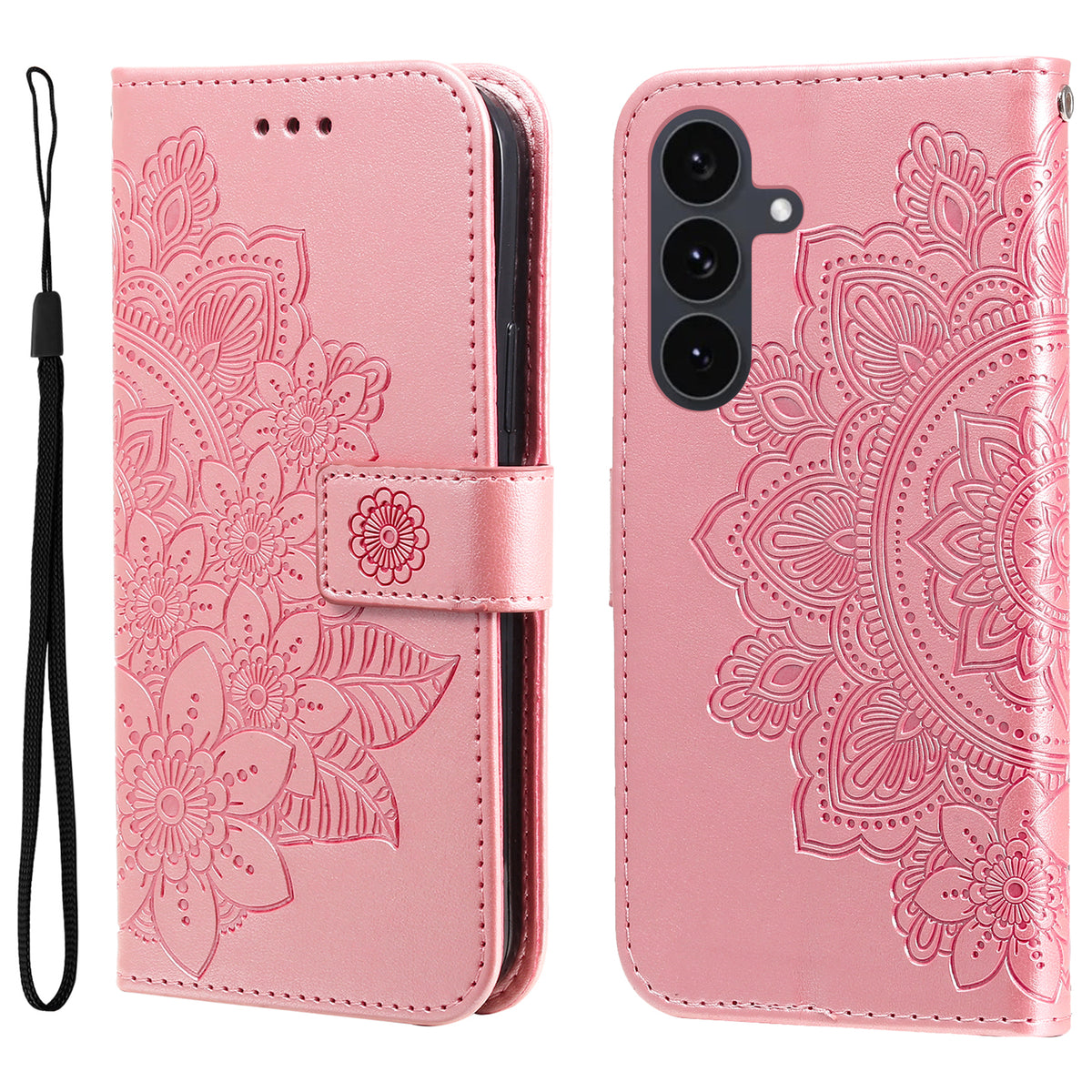 For Samsung Galaxy S25 FE Case Floral Pattern PU Leather Wallet Stand Phone Cover