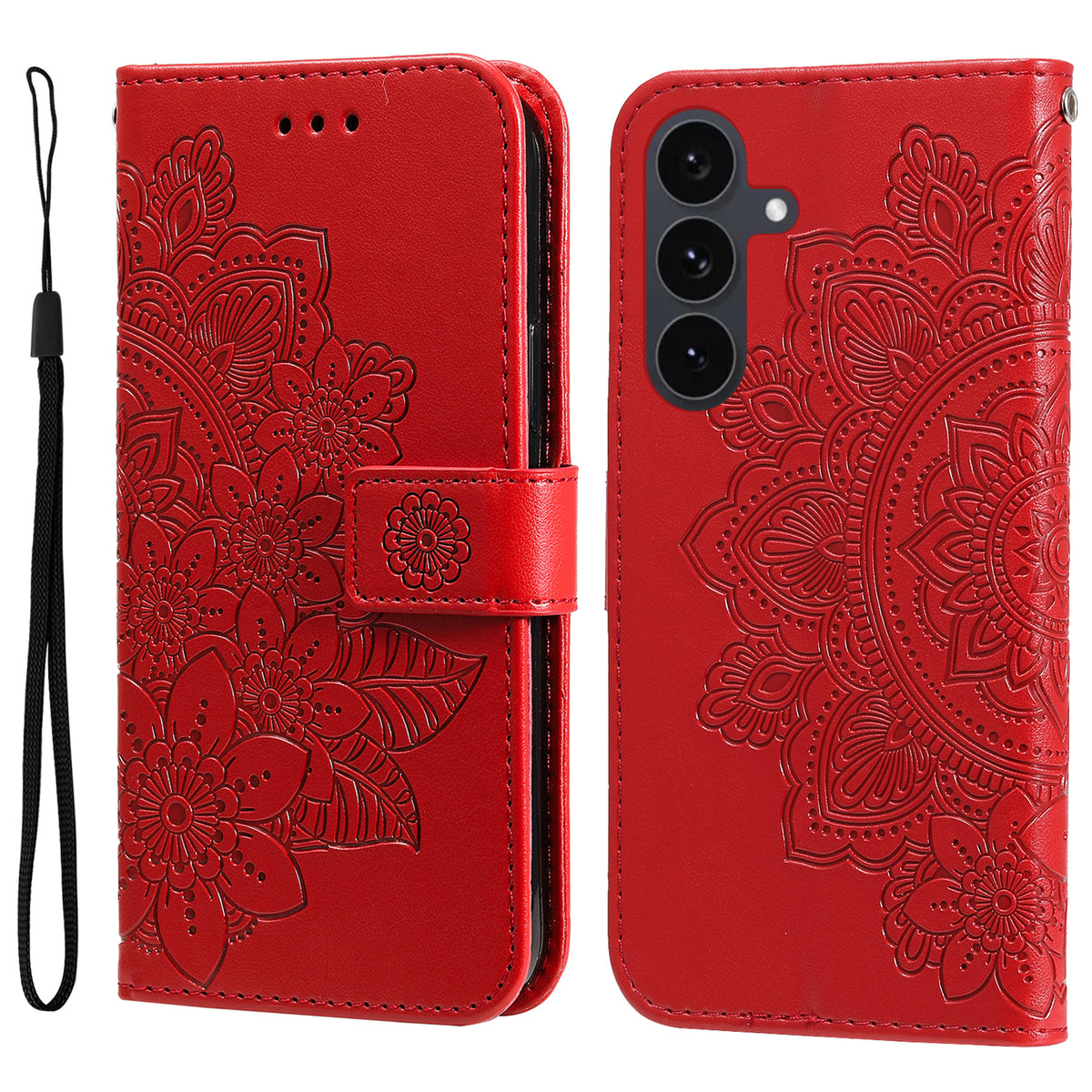 For Samsung Galaxy S25 FE Case Floral Pattern PU Leather Wallet Stand Phone Cover