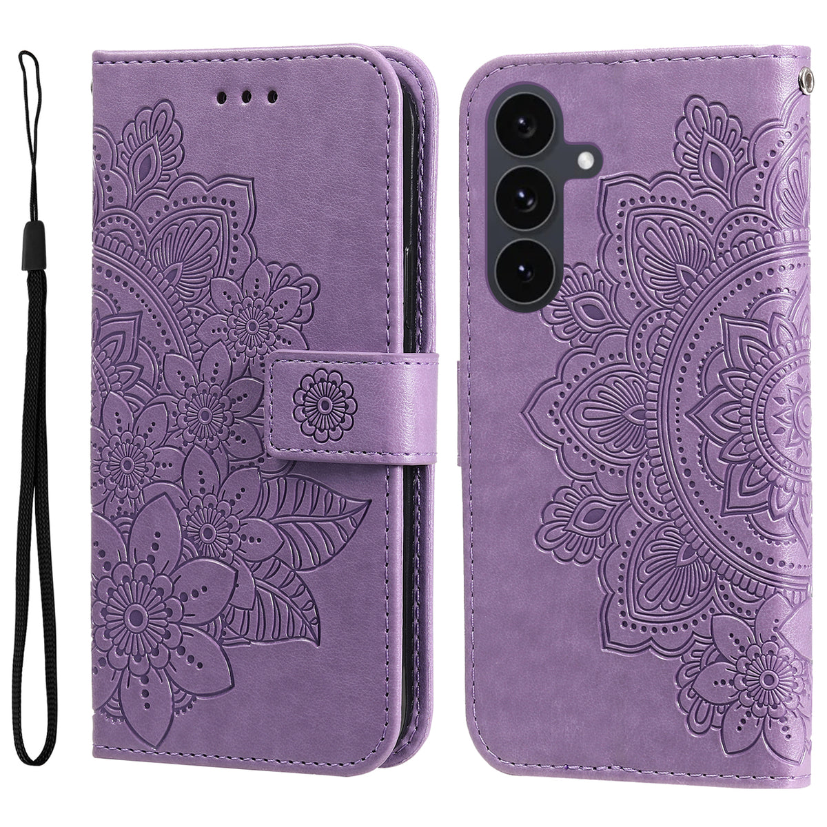 For Samsung Galaxy S25 FE Case Floral Pattern PU Leather Wallet Stand Phone Cover