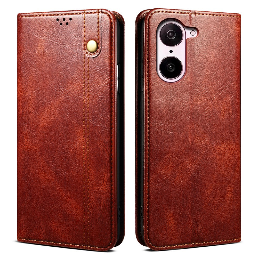 Plånboksfodral för OnePlus Nord CE5 5G / Ace 5 Racing 5G Crazy Horse Texture Waxy Leather Stand Phone Cover