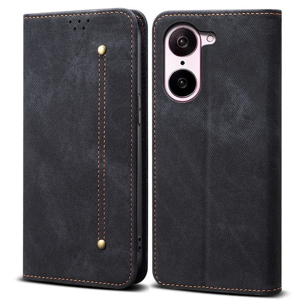 For OnePlus Nord CE5 5G / Ace 5 Racing 5G Case Jeans Cloth Texture Anti-Scratch Leather Stand Phone Cover