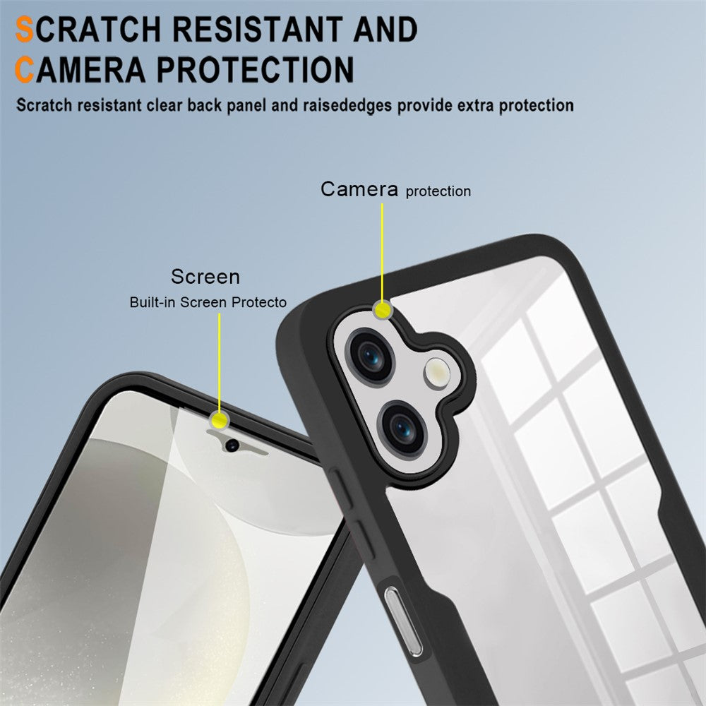 Samsung Galaxy A08 5G / A08 4G / A07 4G / A07s 4G-cover i akryl + gennemsigtigt TPU med PET-skærmfilm