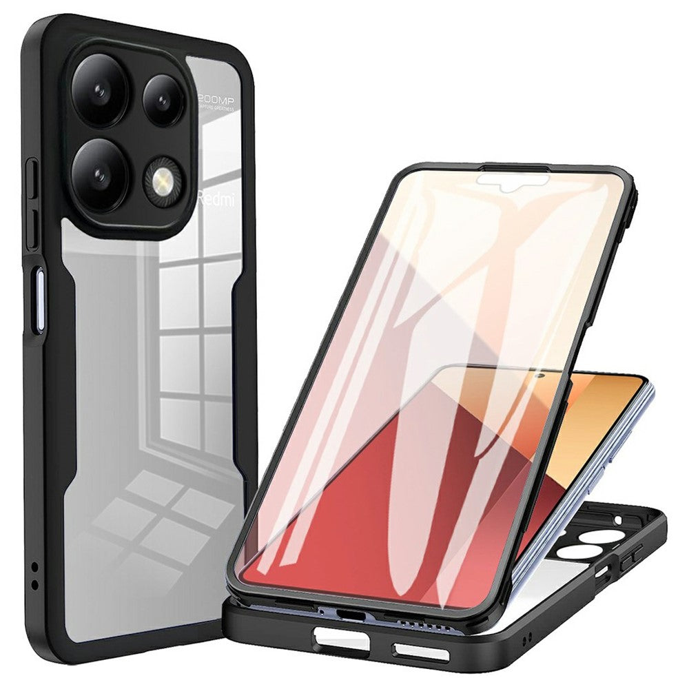 Xiaomi Redmi Note 13 Pro 4G / Note 14S 4G-skal i akryl + genomskinligt TPU-skal med PET-skärmfilm