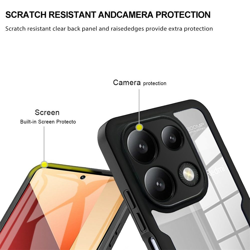 Xiaomi Redmi Note 13 Pro 4G / Note 14S 4G-skal i akryl + genomskinligt TPU-skal med PET-skärmfilm