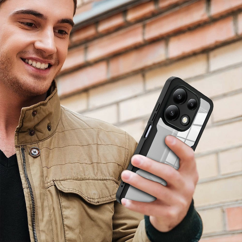 Xiaomi Redmi Note 13 Pro 4G / Note 14S 4G-skal i akryl + genomskinligt TPU-skal med PET-skärmfilm