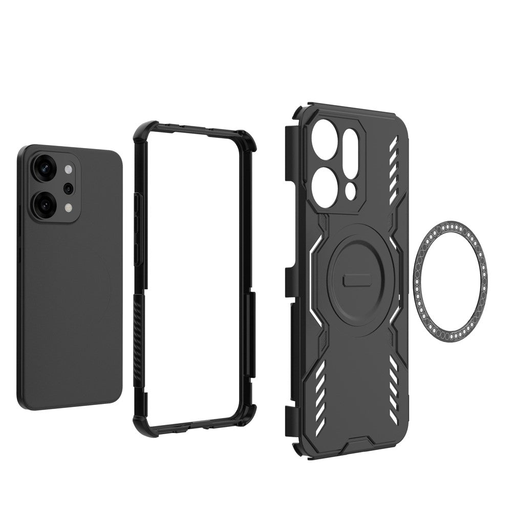 Oppo Reno14 Pro 5G (Global) Magnetiskt Skal Butterfly Armor Hollow Värmeavledande PC + TPU mobilskal