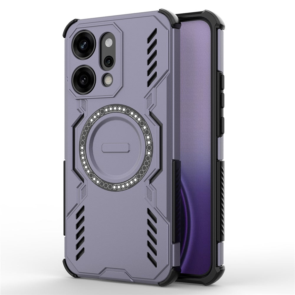 Oppo Reno14 Pro 5G (Global) Magnetiskt Skal Butterfly Armor Hollow Värmeavledande PC + TPU mobilskal