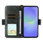 Läderfodral för Samsung Galaxy A15 5G / 4G, magnetisk stängning, plånboksfodral med axelrem.