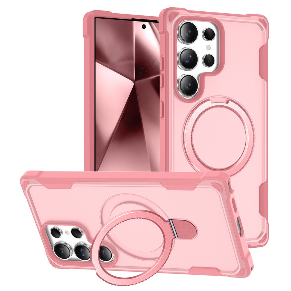 Samsung Galaxy S24 Ultra Magnetiskt Skal Stativ TPU + PC Stötsäkert Bakstycke