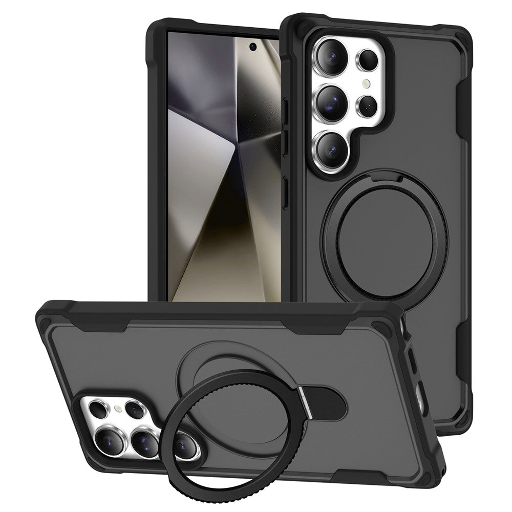 Samsung Galaxy S24 Ultra Magnetiskt Skal Stativ TPU + PC Stötsäkert Bakstycke
