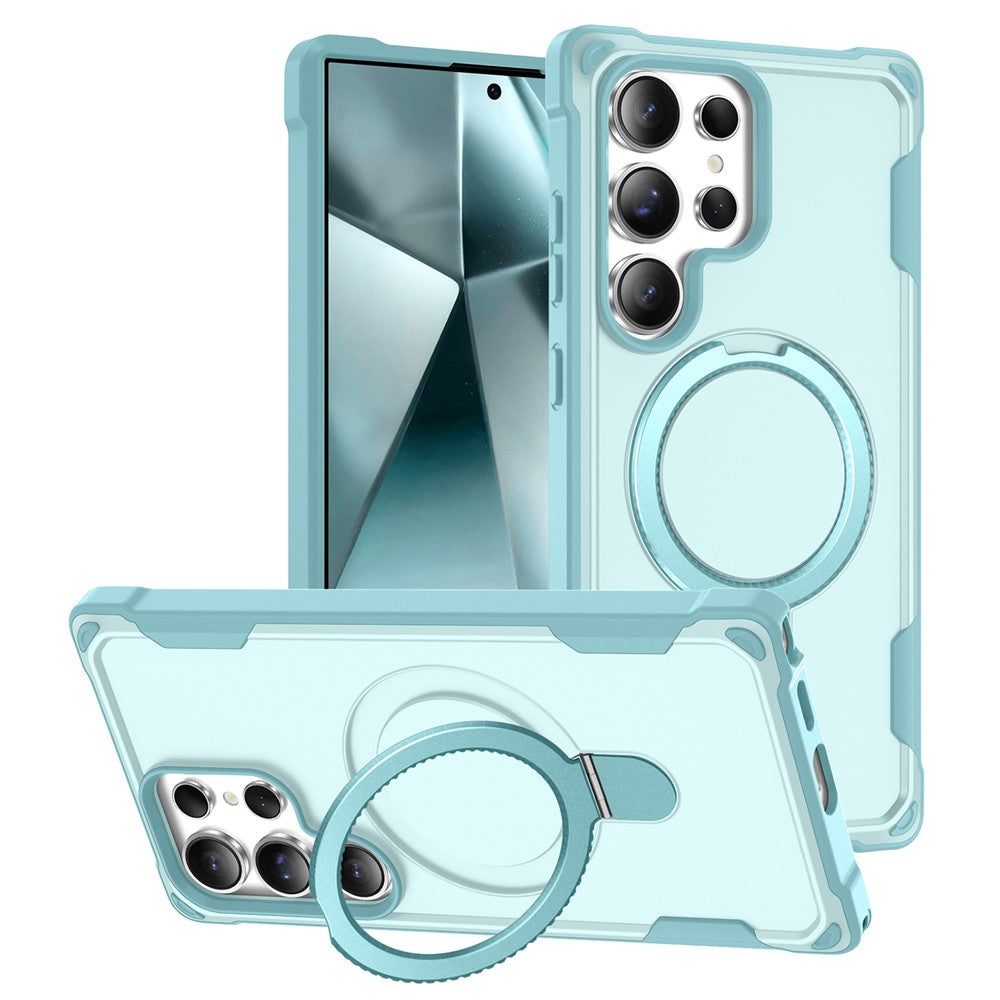 Samsung Galaxy S24 Ultra Magnetiskt Skal Stativ TPU + PC Stötsäkert Bakstycke