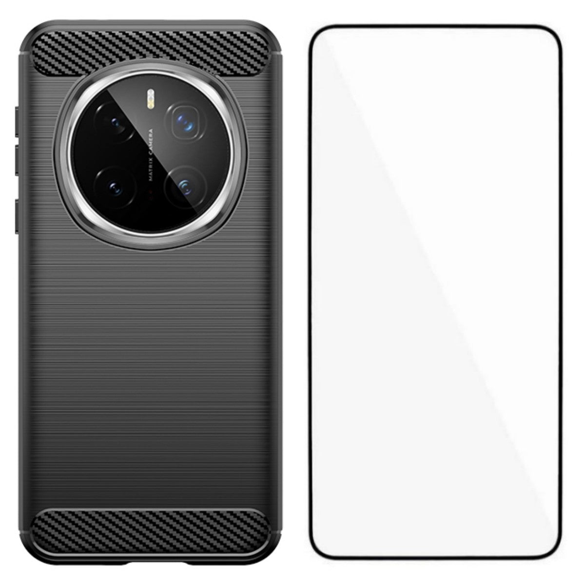 WANLONFENG For Honor Magic7 Pro 5G Case with Screen Film  LS Series Big Lens Hole Brushed Texture TPU Phone Cover
